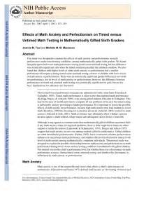 research on negative impact of timed tests in elementary|timed testing and math anxiety.